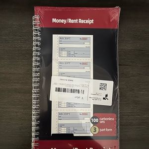 New: Money/Rent Receipt Book carbon copy